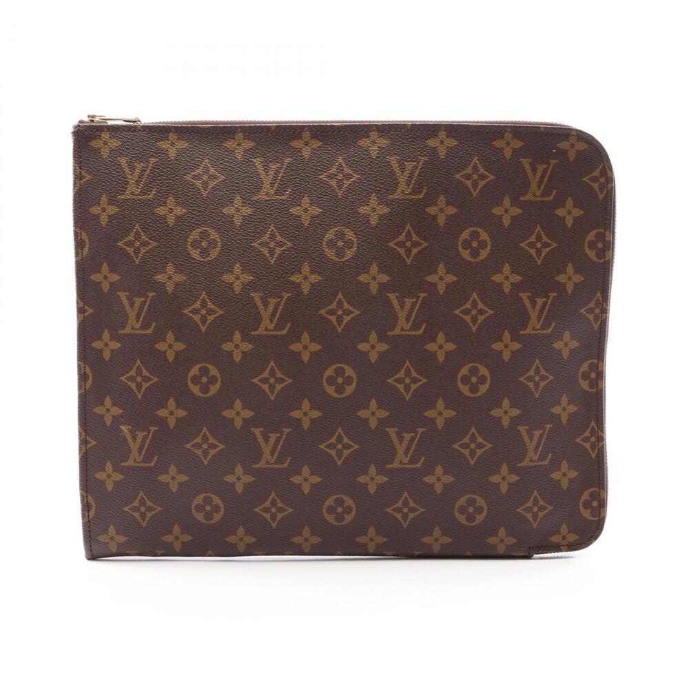 Louis Vuitton Pochette Document Second Bag Clutch Handbag Coated Canvas Monog...